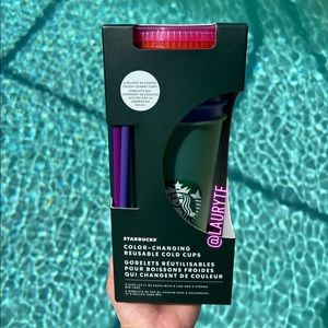 Starbucks 2022 Summer Color Changing Reusable Cold Cups Set
